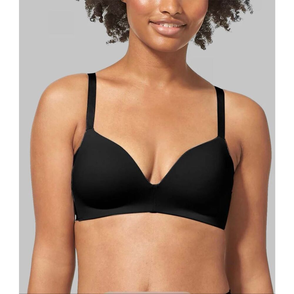 Tommy John Comfort Smoothing Lightly Lined Wireless Bra Sz 36D Black